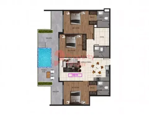 Floor plan, 3 Beds, 0 sq ft