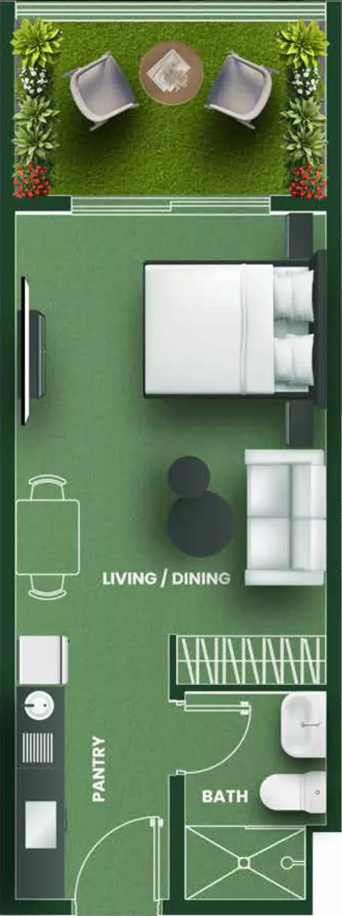 Floor plan, Studio, 403 sq ft