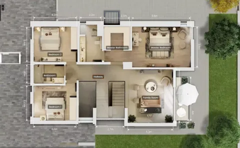 Floor plan, 4 Beds, 3,393 sq ft