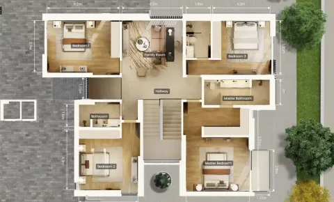 Floor plan, 5 Beds, 4,446 sq ft