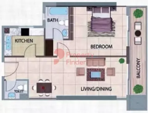 Floor plan, 1 Bed, 830 sq ft