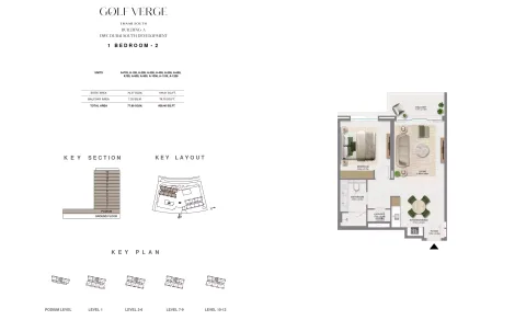 Floor plan, 1 Bed, 838 sq ft