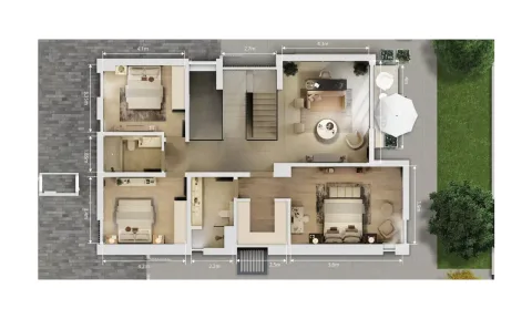 Floor plan, 4 Beds, 3,381 sq ft