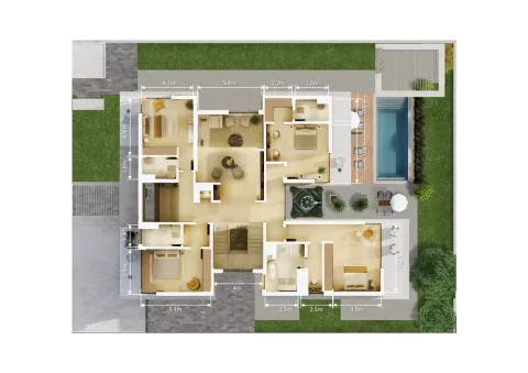 Floor plan, 5 Beds, 6,280 sq ft
