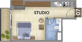 Floor plan, Studio, 443 sq ft
