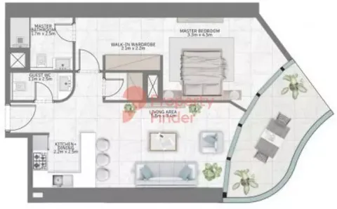 Floor plan, 1 Bed, 880 sq ft