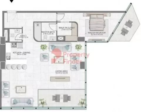 Floor plan, 1 Bed, 1,170 sq ft