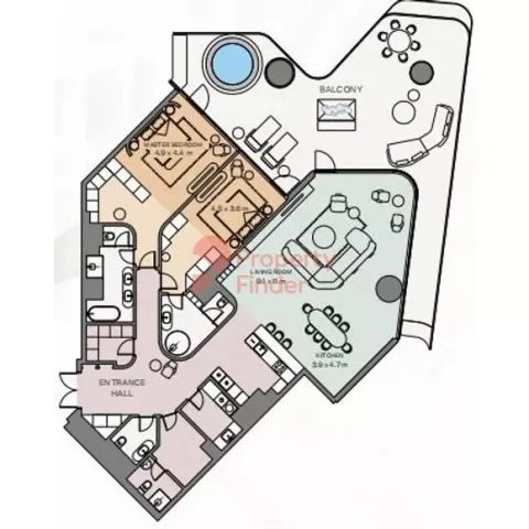 Floor plan, 2 Beds, 3,939 sq ft