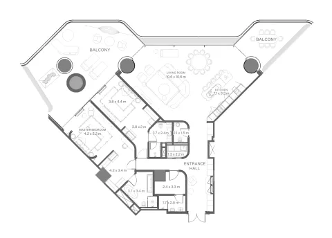 Floor plan, 2 Beds, 3,562 sq ft