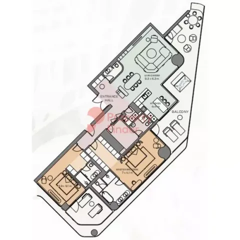 Floor plan, 2 Beds, 2,981 sq ft