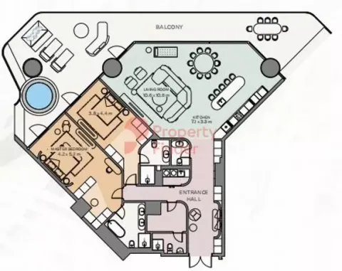 Floor plan, 2 Beds, 3,693 sq ft