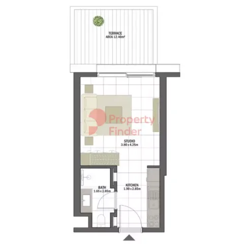 Floor plan, Studio, 461 sq ft