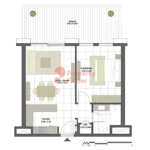 Floor plan, 1 Bed, 922 sq ft