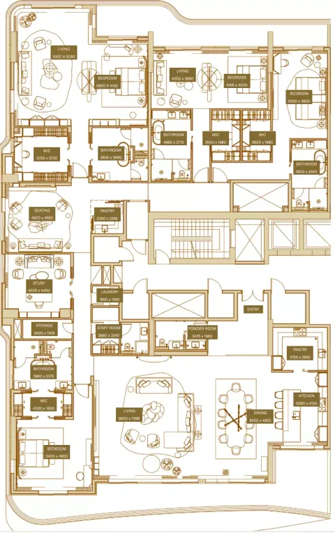 Floor plan, 4 Beds, 7,165 sq ft