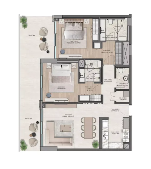 Floor plan, 2 Beds, 1,541 sq ft