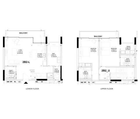 Floor plan, 2 Beds, 2,024 sq ft