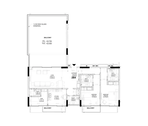 Floor plan, 2 Beds, 2,668 sq ft