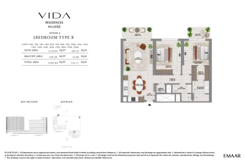 Floor plan, 2 Beds, 1,250 sq ft
