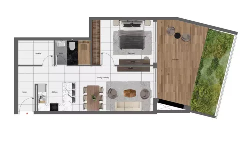 Floor plan, 1 Bed, 1,028 sq ft