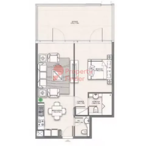 Floor plan, 1 Bed, 835 sq ft