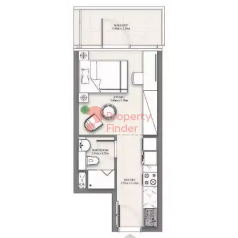 Floor plan, Studio, 385 sq ft