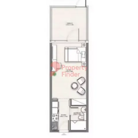 Floor plan, Studio, 438 sq ft
