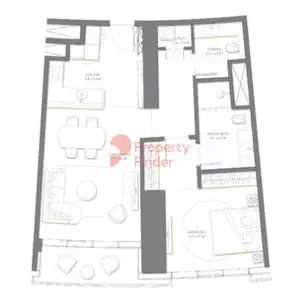 Floor plan, 1 Bed, 983 sq ft