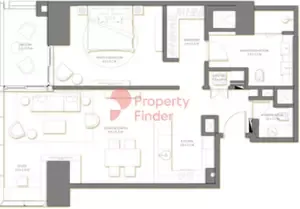 Floor plan, 1 Bed, 1,104 sq ft
