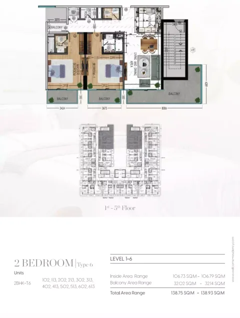 Floor plan, 2 Beds, 1,485 sq ft