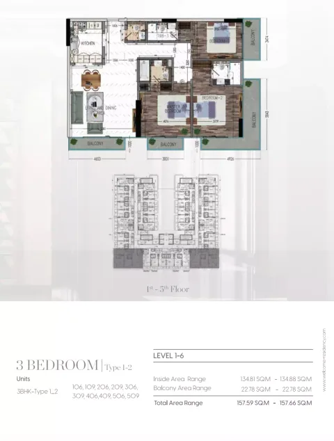 Floor plan, 3 Beds, 1,689 sq ft