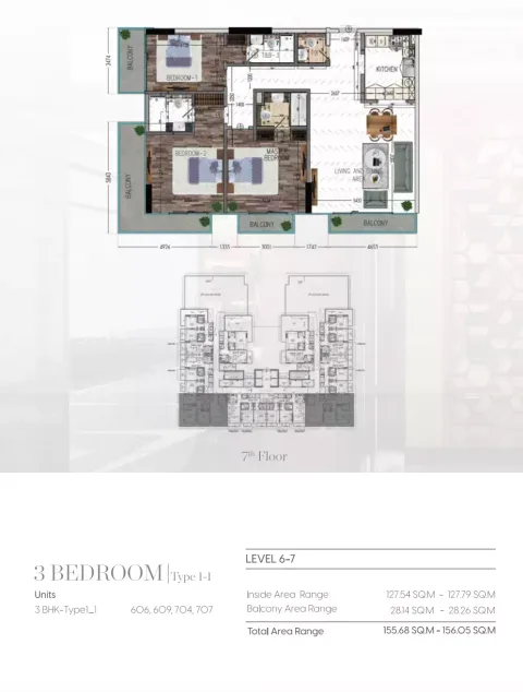 Floor plan, 3 Beds, 1,679 sq ft