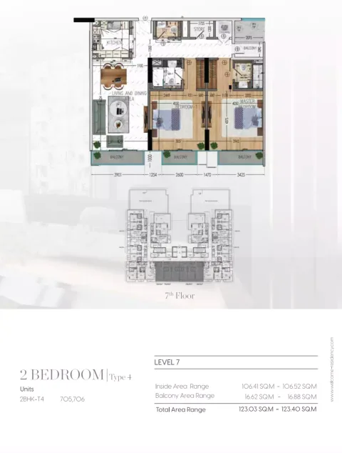 Floor plan, 2 Beds, 1,323 sq ft