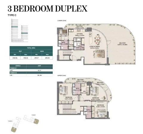 Floor plan, 3 Beds, 3,123 sq ft
