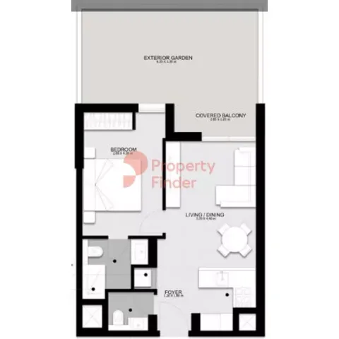 Floor plan, 1 Bed, 772 sq ft