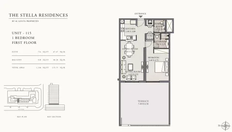 Floor plan, 1 Bed, 1,246 sq ft