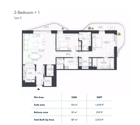 Floor plan, 2 Beds, 2,013 sq ft