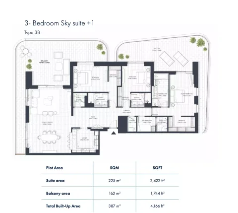 Floor plan, 3 Beds, 4,166 sq ft
