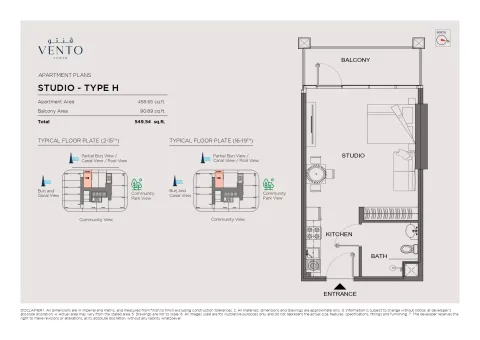 Floor plan, Studio, 549 sq ft
