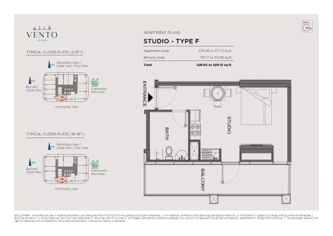 Floor plan, Studio, 529 sq ft