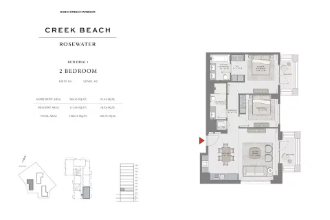 Floor plan, 2 Beds, 1,106 sq ft