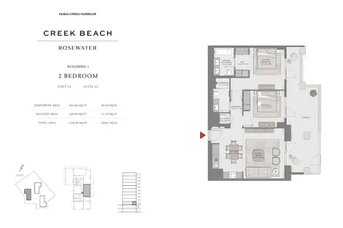 Floor plan, 2 Beds, 1,298 sq ft