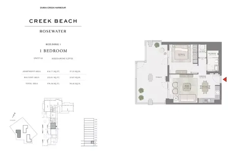 Floor plan, 1 Bed, 970 sq ft