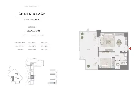 Floor plan, 1 Bed, 1,035 sq ft