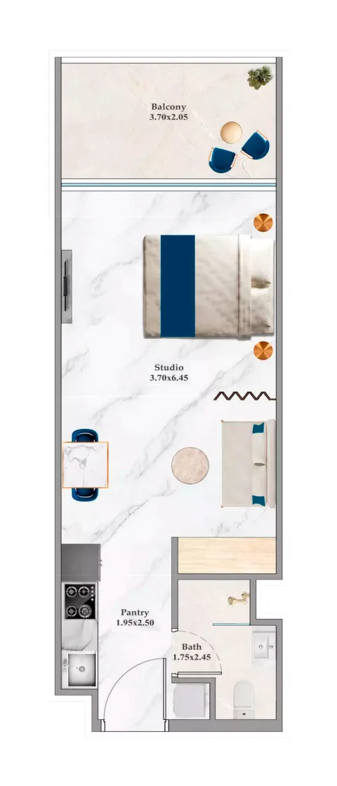 Floor plan, Studio, 426 sq ft