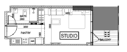 Floor plan, Studio, 442 sq ft