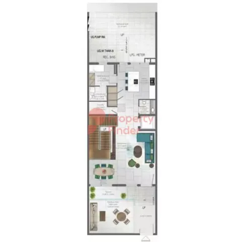 Floor plan, 5 Beds, 1,007 sq ft