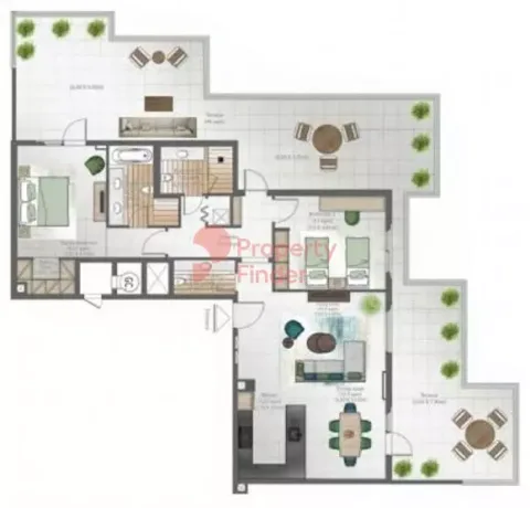 Floor plan, 2 Beds, 2,432 sq ft