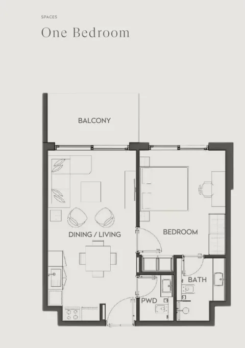 Floor plan, 1 Bed, 1,116 sq ft