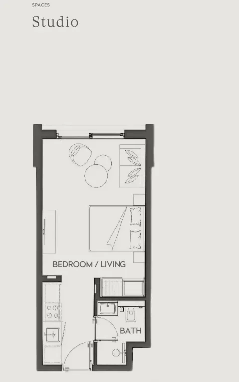 Floor plan, Studio, 380 sq ft