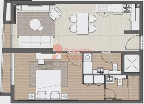 Floor plan, 1 Bed, 717 sq ft